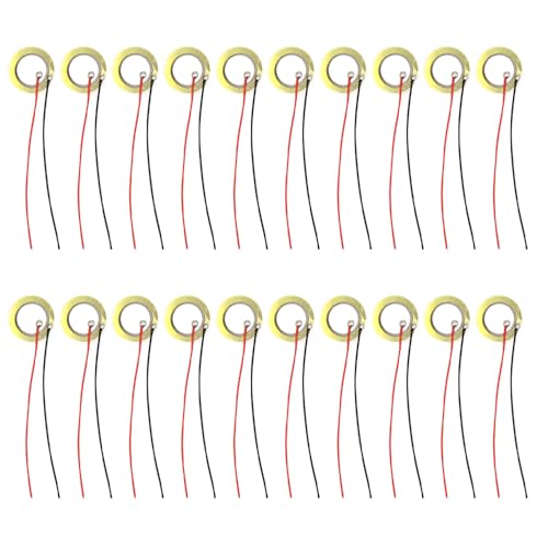 XYRSTOLR 20PCS 20mm Piezo Disc Transducer Contact Microphone Trigger Sound Sensor with 3.94 Inches Wires for Acoustic Instrument, Mic Drum Trigger Acoustic Pickup CBG Guitar - Thumbnail 4