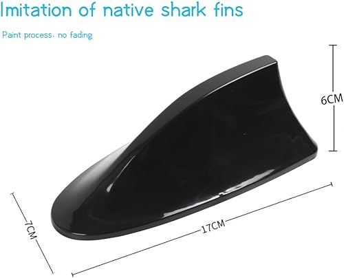 Miniatura 7 de Antena universal de aleta de tiburón para automóvil, señal de radio AMFM, cubierta de antena de decoración aérea para automóvil, SUV, camión (negro)