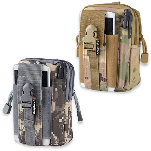 Image of Kraptick Multi-Purpose Water Resistant Waist Bag with Dual Compartment, Mobile Phone Holder, Waist Pack for Men, Women (CP Camouflage & ACU Camouflage) (Combo of 2)