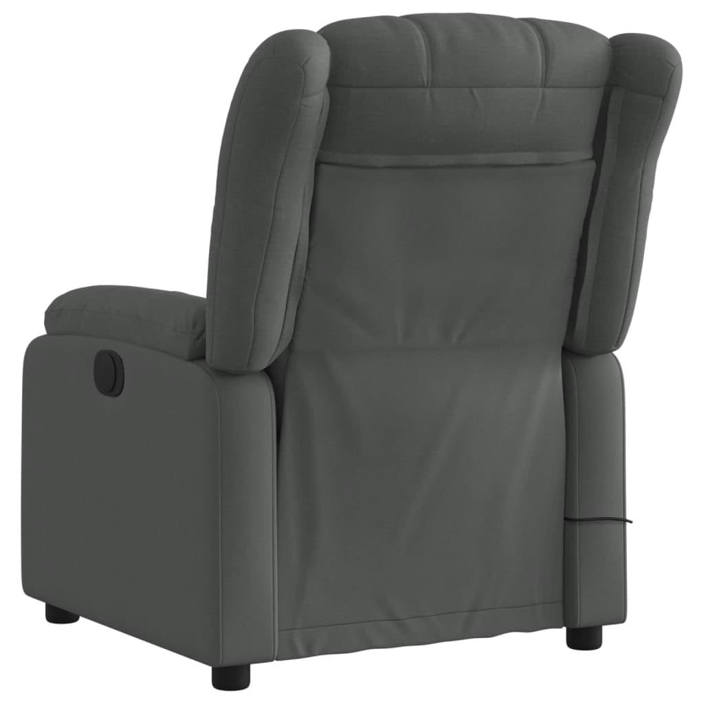 Willood Sillón Relax Reclinable Sillón Reclinable de Masaje Eléctrico, Silla con Respaldo, Sillón Orejero Ajustable, Asiento para Personas Mayores, Tela Gris Oscuro