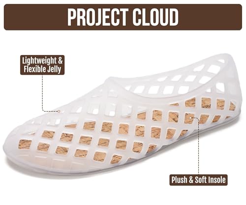 Image of Project Cloud Jelly Shoes Women - Lightweight & Water-Resistant Women's Flats Sandals - Non Slip Womens Shoes - Perfect Summer Jelly Flats for Women 2026 (Jellz)
