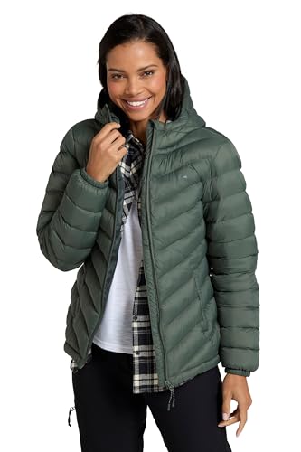Mountain Warehouse Veste d'hiver rembourrée Seasons Femme - Résistante à l'eau, Chaude, Poches Avant, Poignets élastiques et Capuche réglable - Idéale par Temps...