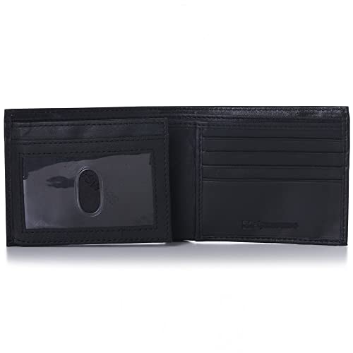 Alpine Swiss Carteira masculina dobrável com três dobras para escolher de couro genuíno vem em uma bolsa de presente, Híbrido dobrável, tamanho nico