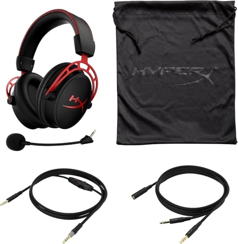 HyperX Cloud Alpha, casque gaming filaire, transducteurs double chambre, micro détachable, cadre aluminium, PC/PS5/PS4/Xbox Series X|S/Xbox One/Switch/Mobile, Rouge et Noir