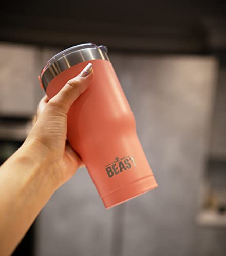 Image of Beast 20 oz Tumbler Stainless Steel Insulated Coffee Cup with Lid, 2 Straws, Brush & Gift Box (20 oz, Blossom)