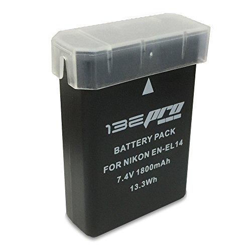 I3ePro EN-EL14 Ultra High Capacity 1800mAh Li-ion Batteries for Nikon DSLR D5500 D5300 D5200 D5100 D3300 D3200 D3100, COOLPIX P7800 P7700 P7100 P7000, Nikon DF (Nikon EN-EL14 Replacement)