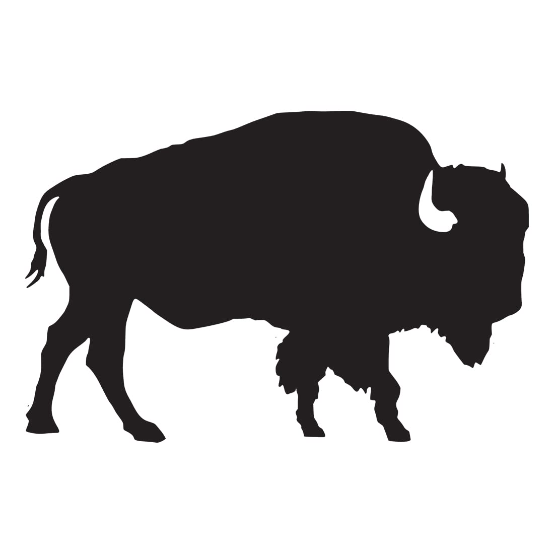 NBFU Buffalo Wild Animal 1 (Black) (Set Of 2) Premium Waterproof Vinyl Decal Stickers For Laptop Phone Accessory Helmet Car Window Bumper Mug Tuber