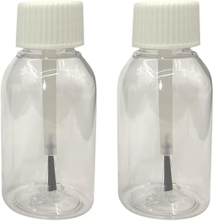 10 Pcs 30 ml Plastic Brush Applicator Cap Bottle Paint Touch up Bottles Container Empty Nail Polish Container Art Glue Bottle with Brush White