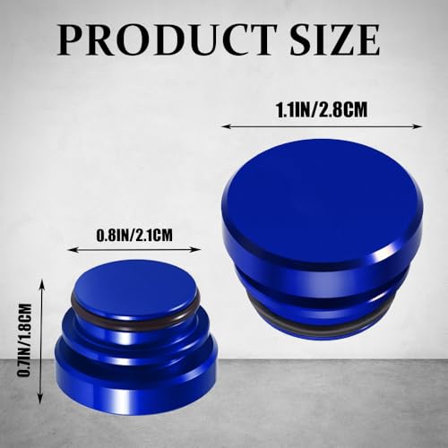 Image of 2PCS Universal Car Cigarette Lighter Plug Cover, Power Outlet Cap, Waterproof Dustproof Aluminum Cigarette Lighter Socket Cover Cap, Car Decoration for Vehicles with 12V Power Source (Blue)