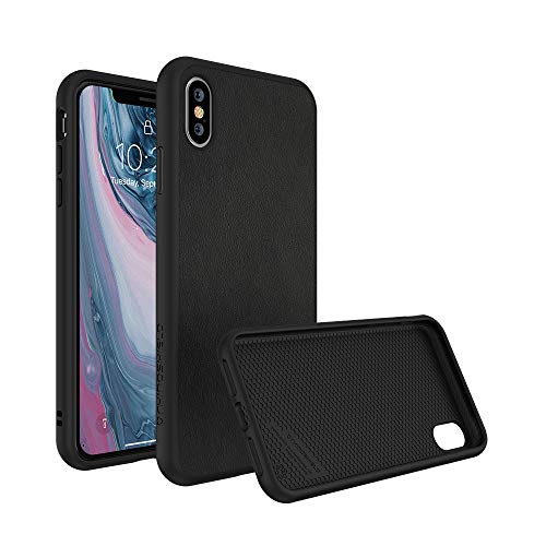 RhinoShield Full Impact Protection Case Compatible with [iPhone X] | SolidSuit - Military Grade Drop Protection, Supports Wireless Charging, Slim, Scratch Resistant - Leather