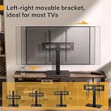 WKWKER Uniwersalny stojak na telewizor 27-65 cali LED LCD TV obrotowy stojak na telewizor z regulacją wysokości 30 stopni z podstawą pod telewizor z podstawą ze szkła hartowanego Max VESA 400 x 400 mm