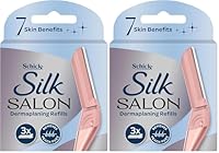Schick - Silk Salon | Dermaplaning Refills | 3 blade refills | Dermaplane | Dermaplaning | Remove Facial Hair | Remove Peach Fuzz | 7 Skin Benefits (Pack of 2)