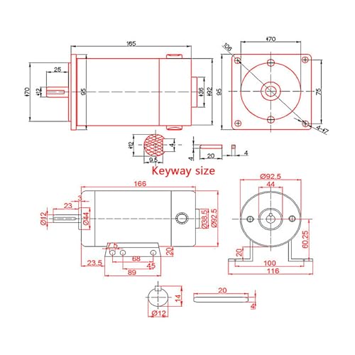 220V Permanent Magnet DC Motor - High Torque, Silent, Adjustable Speed 1800RPM, Vertical Brushed Motor for Enhanced Performance in Small Applications