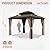 INTER HUT 10x12 Hardtop Gazebo with Netting and Curtains, Galvanized Steel Double Roof with Aluminum Frame Outdoor Pavilion for Patio, Garden, Deck and Lawn, Dark Brown/Tan