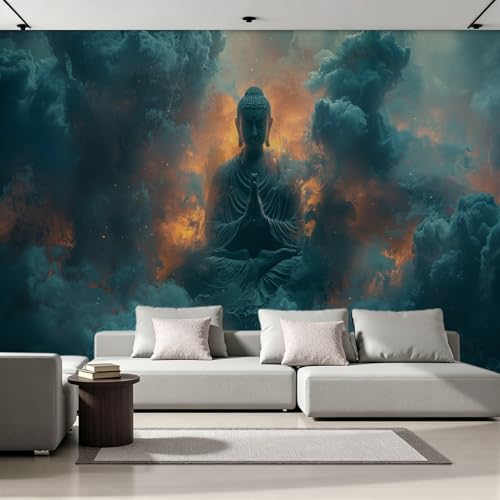Générique Fresque Murale 3D Relief 200x140 cm Nuages Et Brouillard Papier Peint Intissé Mat Déco Murale Zen Art Oriental Moderne Salon Chambre Enfant 19A-10