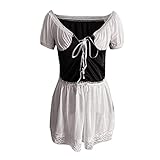 Conjunto sexy de 2 piezas: el juego incluye un mini vestido y una tanga, que son fáciles de poner y quitar. El diseño de 2 piezas no solo añade profundidad, sino que también añade un toque atractivo a tu atuendo.