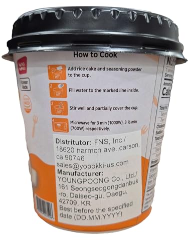 Yopokki Instant Tteokbokki Cup (Cheese, Cup of 2) Korean Street food with cheese flavored sauce Topokki Rice Cake - Quick & Easy to Prepare