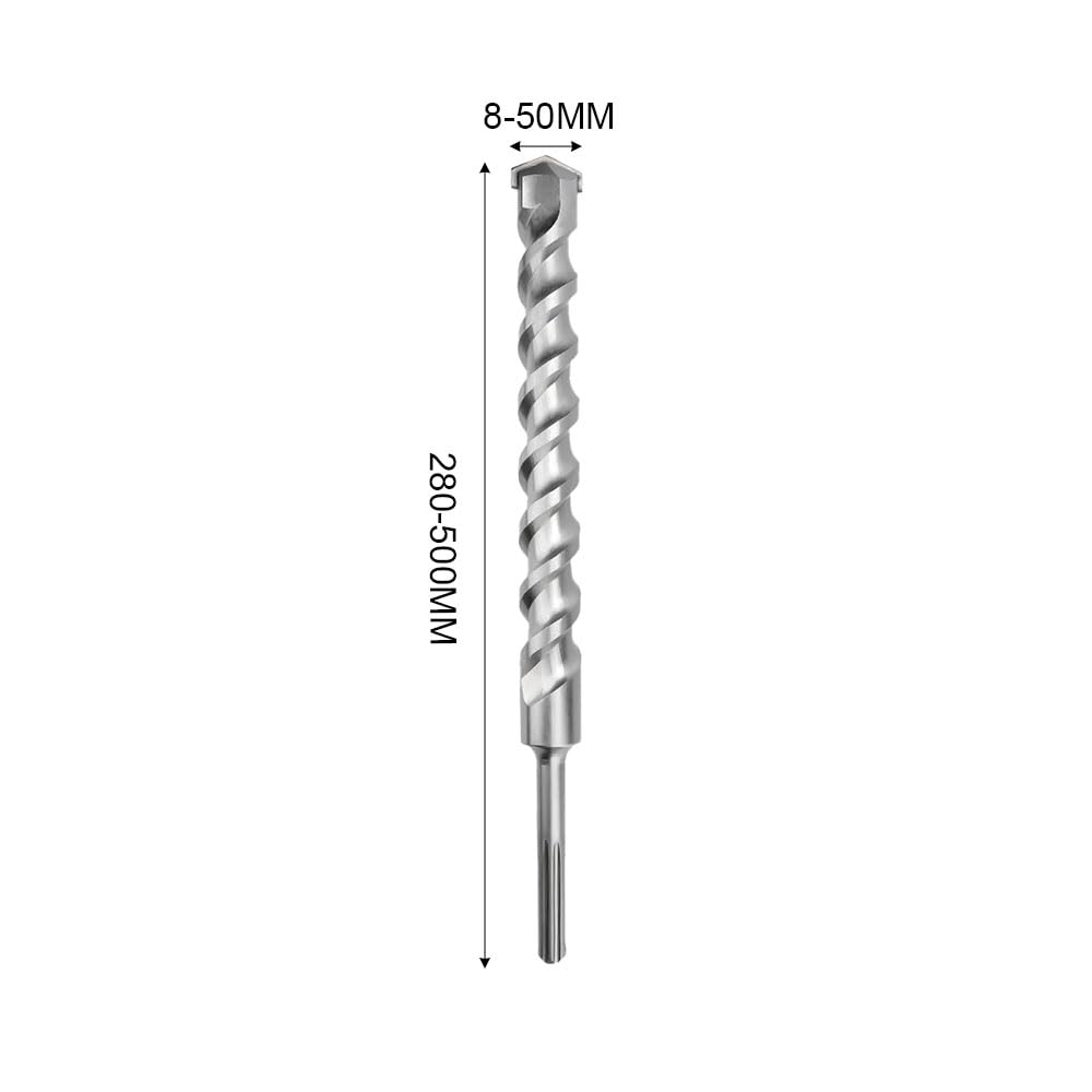 Wiertło udarowe SDS MAX 500 mm — wiertło do muru z końcówką węglikową 8–50 mm do betonu, cegły i kamienia(12mm)