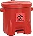 Eagle 945BIO Biohazardous Waste Polyethylene Safety Can with Foot Lever, 10 Gallon Capacity, Red