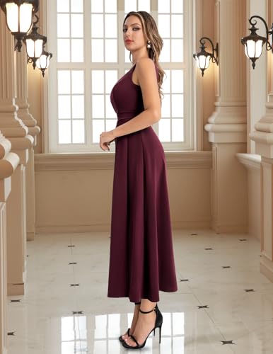 Bbonlinedress Women V Neck Sleeveless Split Formal Wedding Guest Dress Prom Evening Party Cocktail Long Dresses3