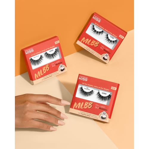 Image of KISS My Lash But Bolder, False Eyelashes, 'Slim Thicc', 16mm, Includes 1 Pair, Easy to Apply, Reusable Lash Clusters