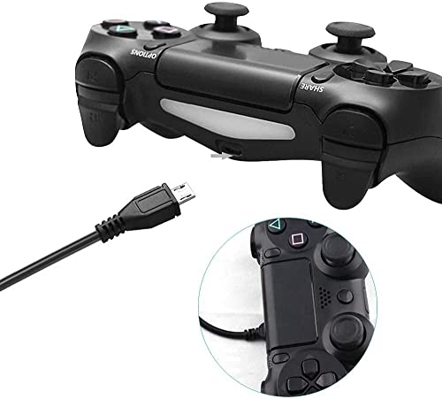 Image of Dual Shock Charging Cord Lead for Sony PlayStation 4 / PS4 / PS4 Slim /Pro /Xbox One /One S /One X Controllers -(Black)