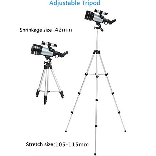 Telescopio Astronómico Refractor 70 mm 150X con Trípode Ajustable miniatura 7