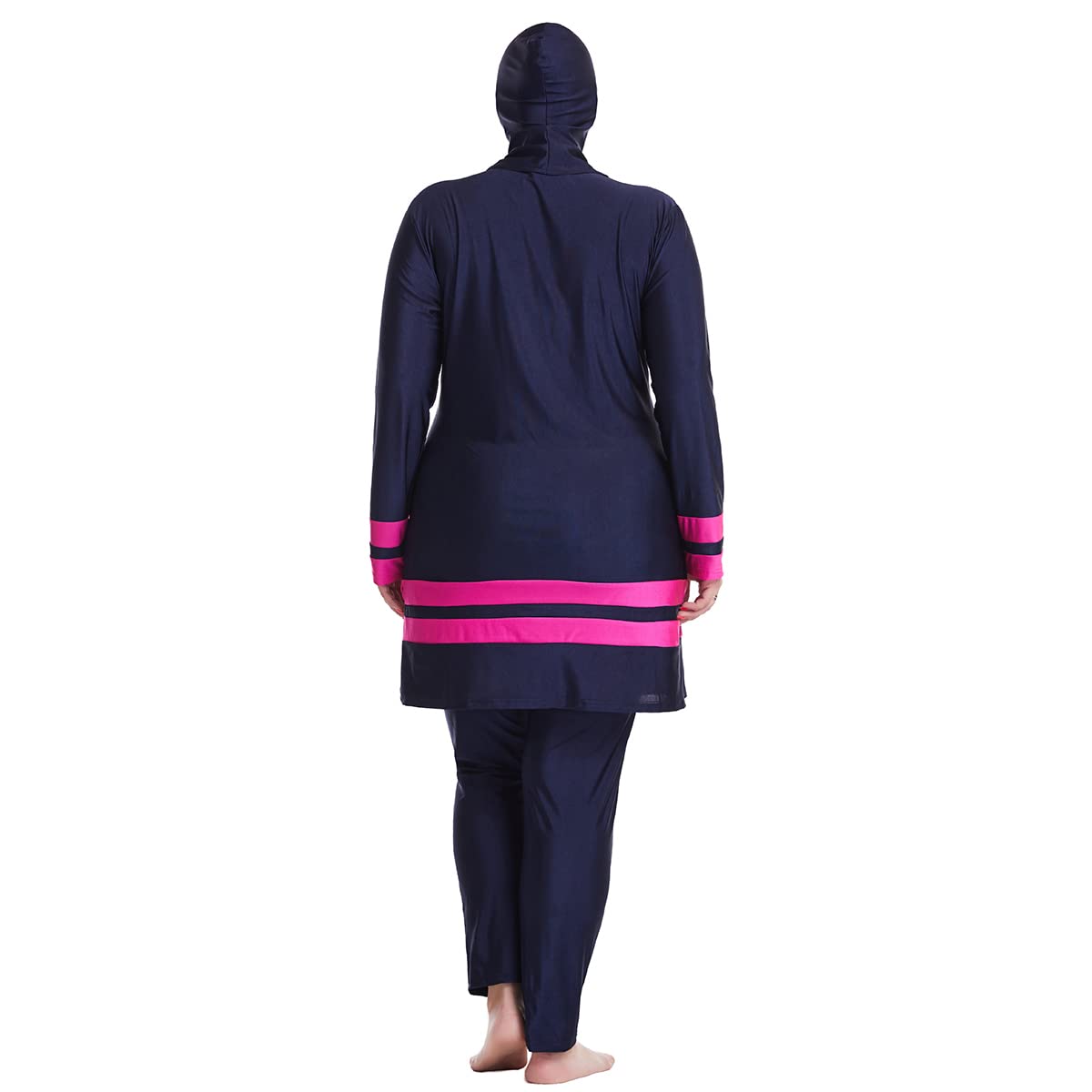 Odizli Costume da bagno da donna taglie forti, musulmano, islamico, Burkini, a maniche lunghe, Built in Bra+pantaloni da nuoto + Hijab 3 pezzi