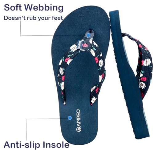 Ampeo Women's Arch Support Flip Flops Comfortable Casual Summer Beach Thong Sandals