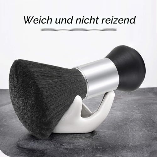 Foto von JewelryWe Friseur Nackenpinsel Hals Pinsel Salon Haar Kosmetik Bürste Friseurpinsel Nackenwedel Frisör Nackenpinsel mit Plastik Griff