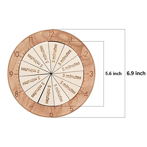Merryheart Wooden Time Fraction Learning Clock, Cognitive Clock Education Puzzle Toys For Children, Clock For Kids Learning To Tell Time, Time Fractions Set Up For An Hour, Montessori Materials (Wood) #TOP5