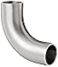 Dixon B2S-R100P Stainless Steel 316L Sanitary Fitting, 90 Degree Polished Weld Long Elbow with Tangent, 1" Tube OD
