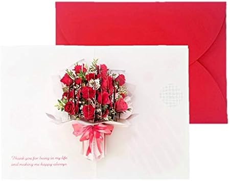 Amazon ３dフラワーカード 記念日のバラ レッド Pop ポップアップ おしゃれ グリーティングカード ありがとう 女性 プレゼント 母の日 グリーティングカード 文房具 オフィス用品