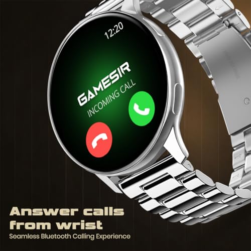 Image of GameSir Evo Vista Smartwatch, 1.39 inch HD Round Display, Bluetooth Calling, Heart Rate & SPO₂, 100+ Sports Modes, IP67, Long Battery Life for Men & Women (Matel Silver)