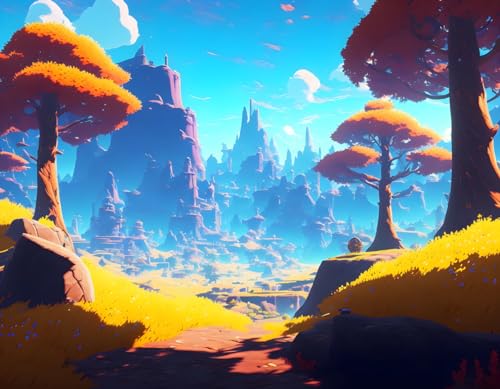 Poster Zelda Breath of the Wild paysage decoration murale chambre ado et salon