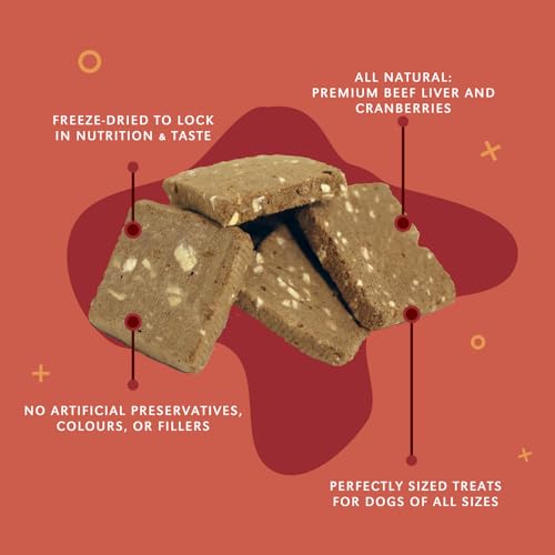 Benny Bullys Beef Liver Plus Cranberry, Freeze Dried Dog Treats, Low Fat, High Protein, Nutrient Rich, for Urinary Health - 58g (Medium) image 7