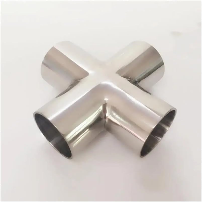 51mm 2" Pipe OD Butt Welding Cross 4 Ways Splitter SUS 304 Stainless Steel Fitting Spliter Homebrew Beer Wine