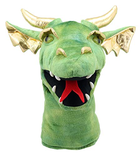 Marionnette à Main Dragon Vert pour animer vos spectacles de contes et histoires en famille