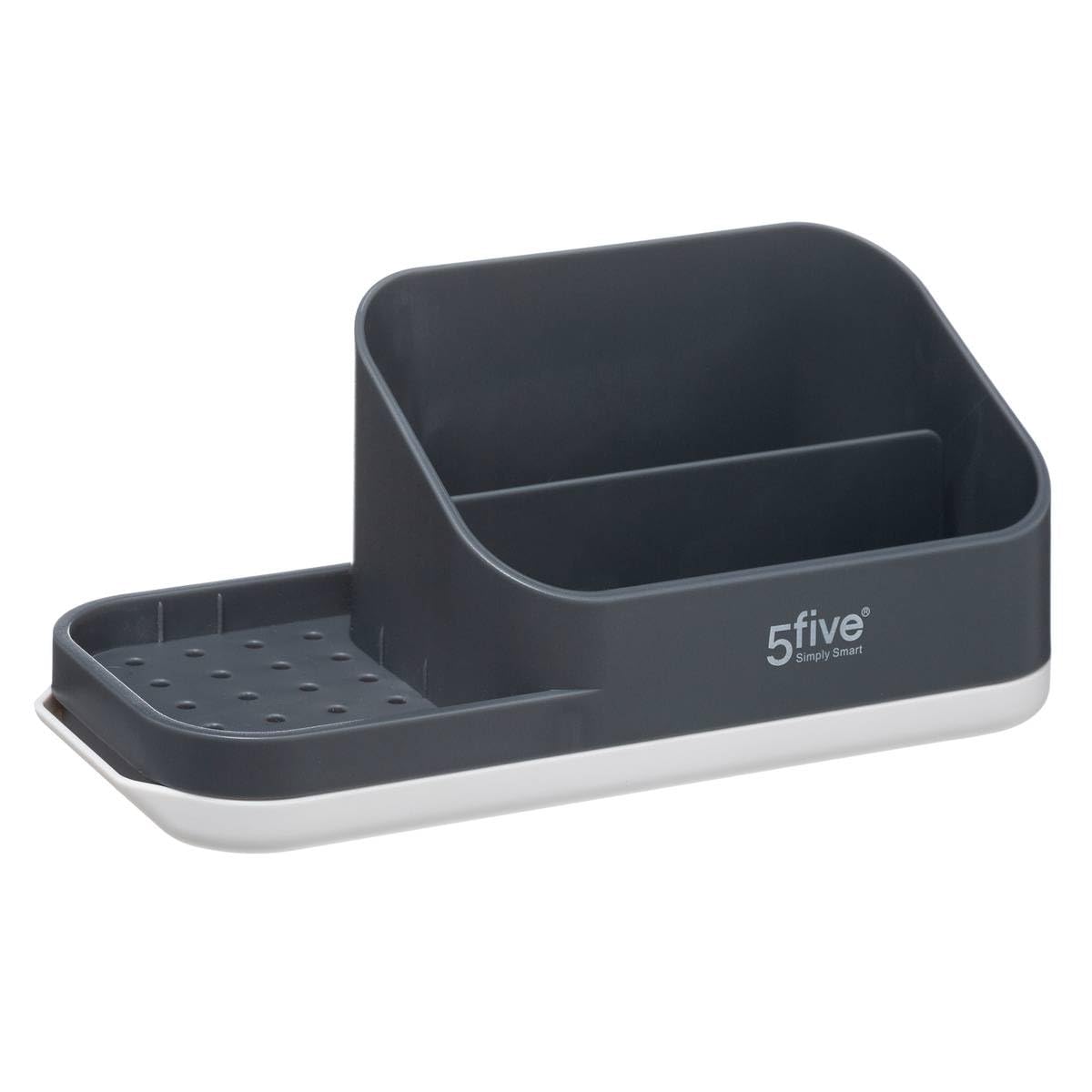 5five - organizador de fregadero "neo" gris con dosificador 300ml