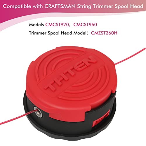 THTEN CMZST260H Replacement String Trimmer Spool Head Compatible with Craftsman CMCST920 CMCST960 CMCST960E1 Type 1, CMCST920M1 Qucikwind Weedwacker Series Cordless String Trimmer - Thumbnail 3