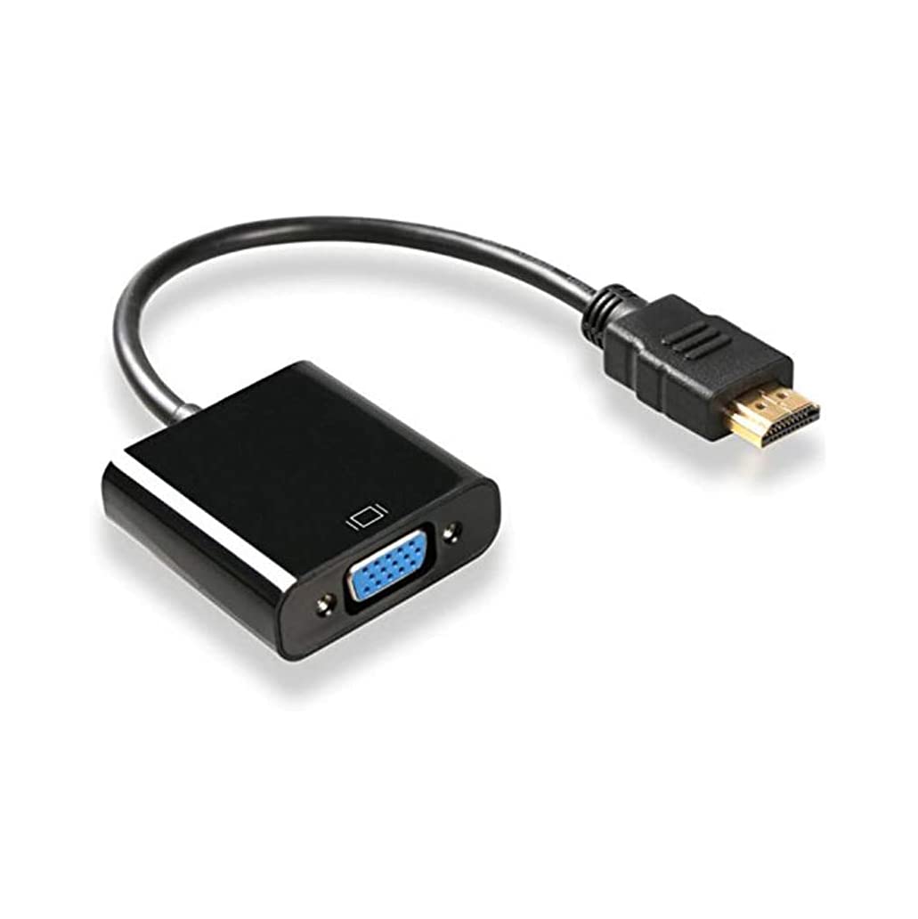 Câble adaptateur HDMI mâle vers VGA femelle 1080p connecteur plaqué or pour PC DVD HDTV noir