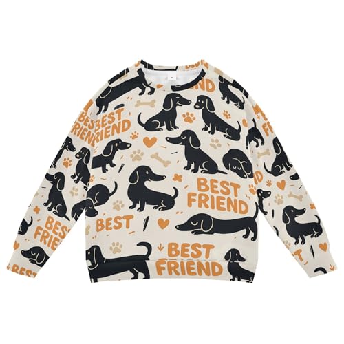 JUNZAN Dachshund and Bones Little Kids Hooded Sweatshirt Fleece Fall Tops Shirts Party 4T