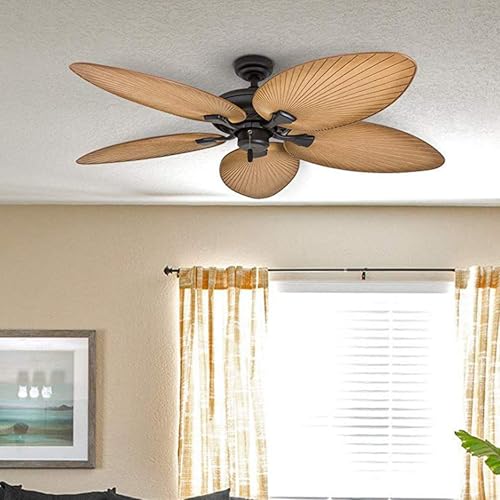 Honeywell Palm Island 52 Inch Tropical Indoor Outdoor Ceiling Fan, LED Light, 5 Palm Leaf Blades, Pull Chain Control, Quiet Motor, Espresso thumbnail 7