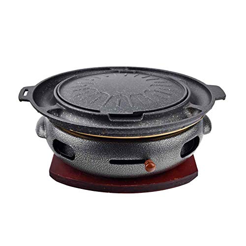 Multifunctional Cast Iron Barbecue Pot, Thick Healthy Carbon Grill Commercial Barbecue Grill Charcoal Barbecue Grill Restaurant Household Charcoal Grill Pan,B