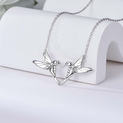 Diamond Hummingbird Necklace for Women 925 Sterling Silver Hummingbird Necklaces with Lab Grown Diamond Jewelry Gifts for Mom Wife Girlfriend Daugther Sister Friend3