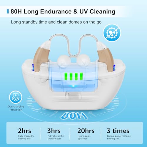 HaYiue Hearing Aids for Seniors with Noise Cancelling, Professional BTE Hearing Aids rechargeable for Seniors with Mild Moderate Severe Hearing Loss (Not Hearing Amplifier), 2025 New Premium Design