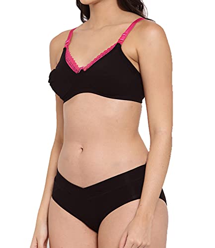 Image of Inner Sense Women's Maternity Bra and Panty Set Combo | Organic Cotton Bamboo | Antifungal, Anti Odour | Full Coverage, Medium-Rise, Stretchable | Post Pregnancy Panties
