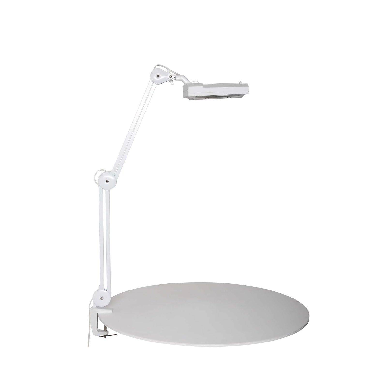 MAUL Lampe loupe LED MAULvitrum blanche à pince pour précision
