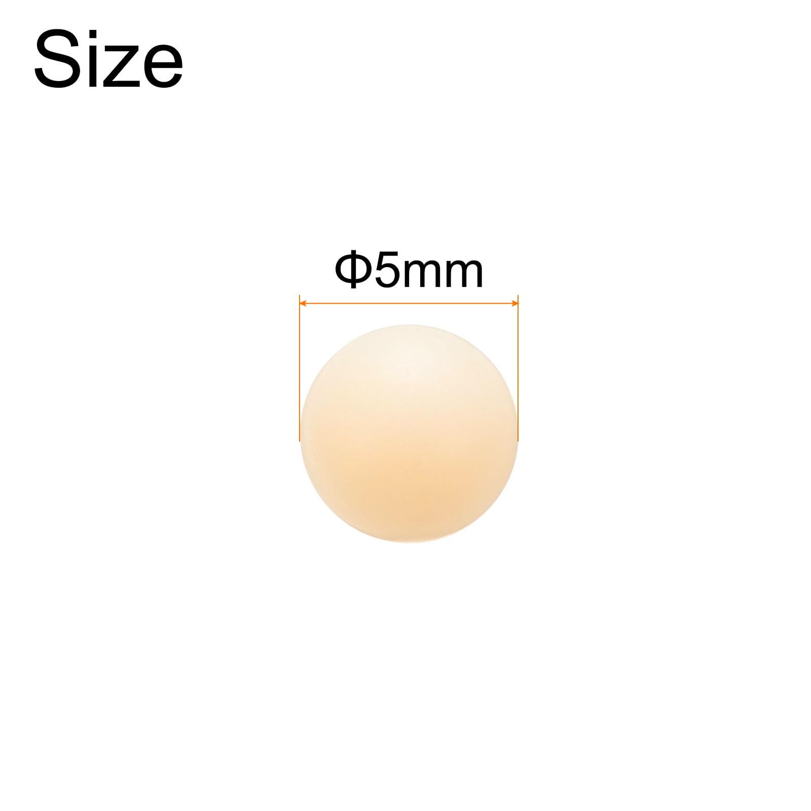 QUARKZMAN 5 mm Bolas de Rodamiento de Nylon Sólido, 100 Piezas Bolas de Plástico de Precisión