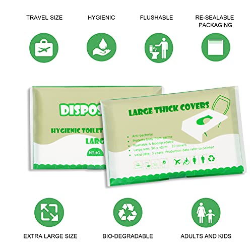 image for duringCo Toilet Seat Cover, 50PCS Disposable Toilet Seat Covers Travel